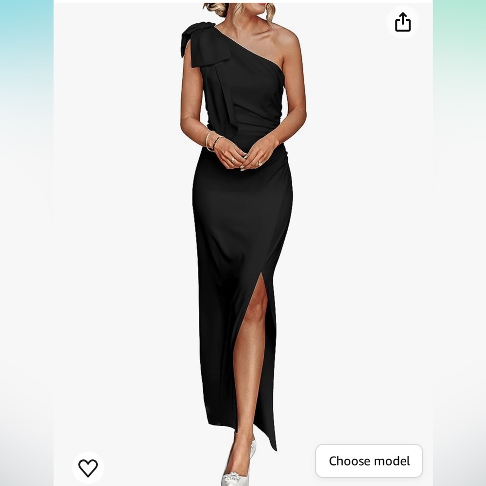 One Shoulder Black Maxi Dress